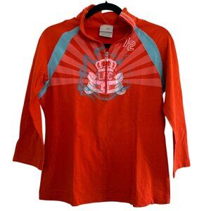 RARE Nike Orange Quarter Sleeve and Quarter Zip Pull Over Jacket - Large